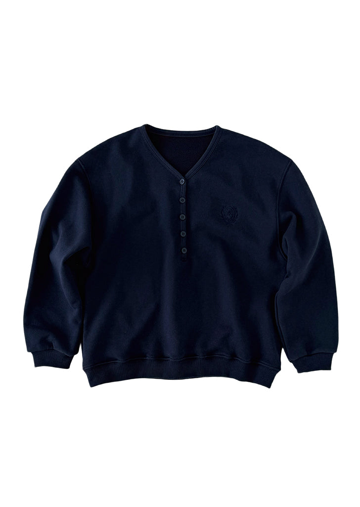 Henley neck sweatshirt