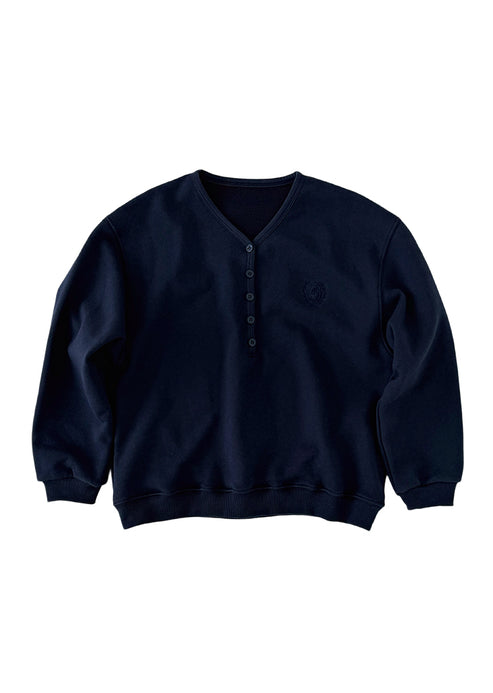 Henley neck sweatshirt