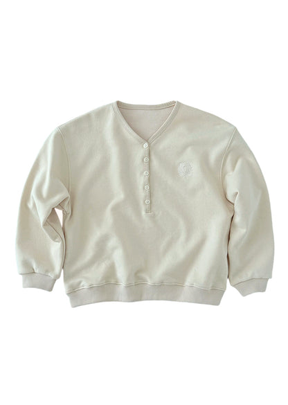 Henley neck sweatshirt